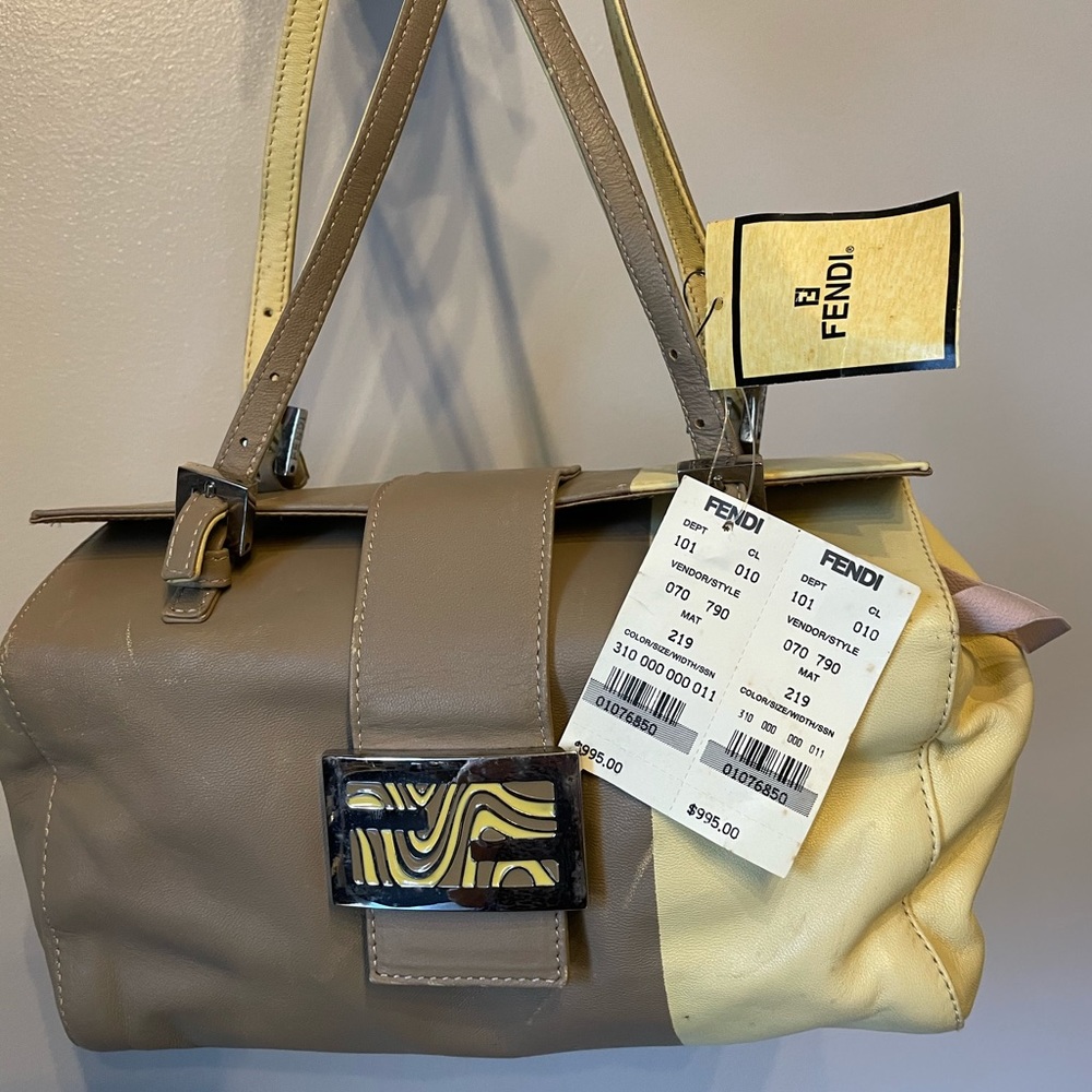 Fendi vintage leather handbag NWT